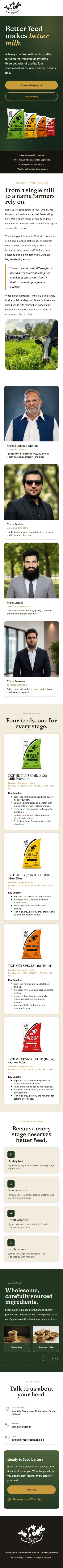 Dairy Care Feeds website on mobile