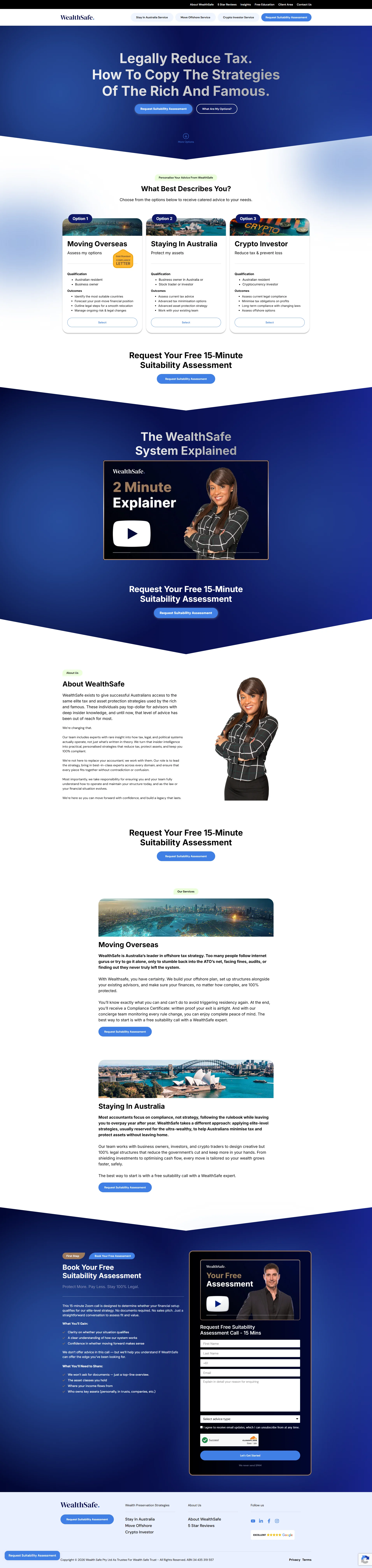 WealthSafe website on desktop