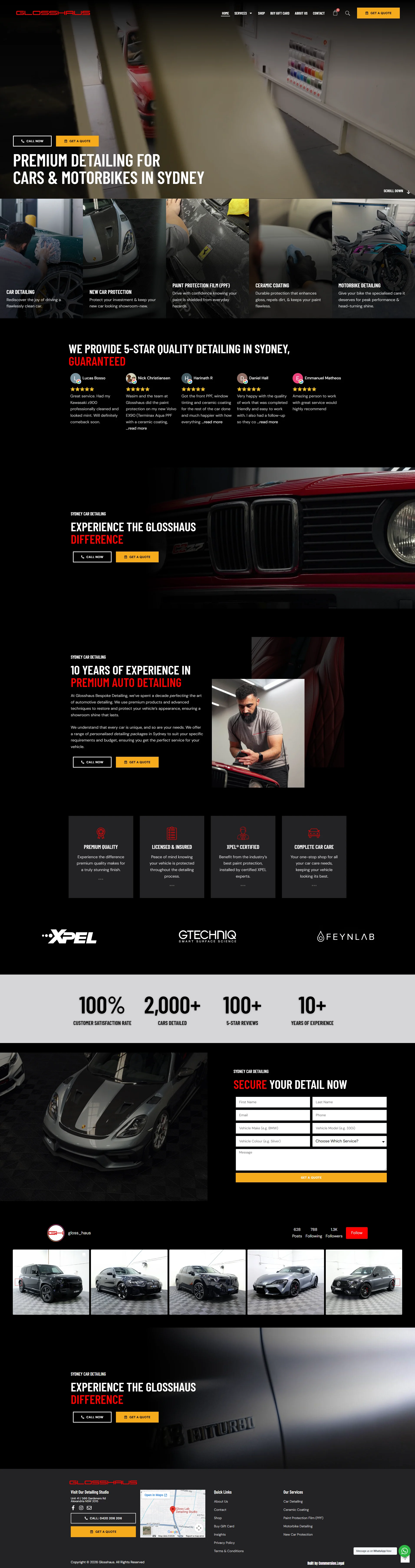 Glosshaus website on desktop