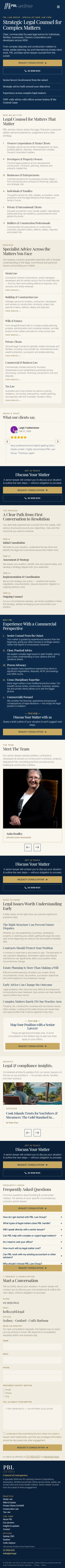PBL Law Group website on mobile